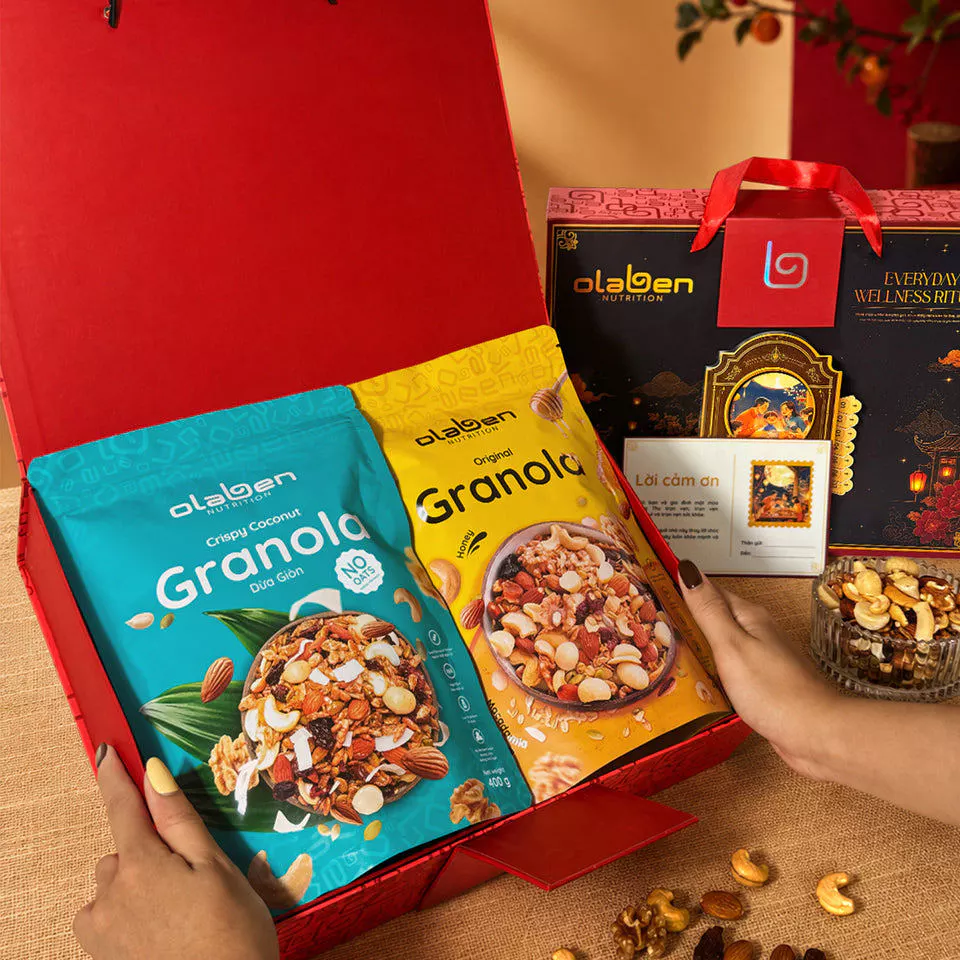 [Autumn Ritual Set] Hộp Quà Trung Thu 2 Món - Olaben Nutrition (Granola Original & No-Grain Granola Crispy Coconut)