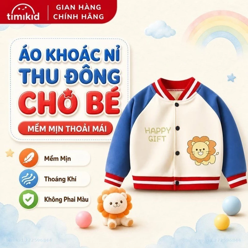 Áo Khoác Nỉ Thu Đông Cho Bé Link Card Chất Mềm Mịn, Thoải Mái Hàng Quảng Châu Cao Cấp