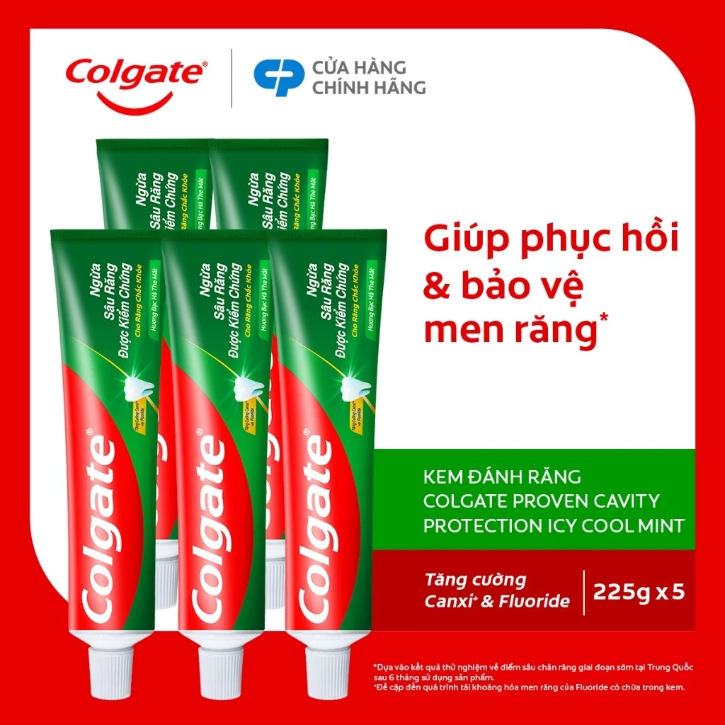 Bộ 5 Kem đánh răng Colgate ngừa sâu răng răng chắc khỏe 225g/tuýp