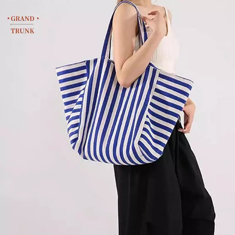 [INVN] Phiên bản Hàn Quốc Túi Tote Dung Tích Lớn Túi Tote Sọc Thời Trang Mới Túi Đeo Vai Mới