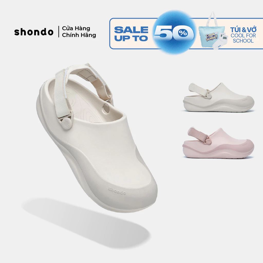 Dép Sục Unisex Shondo Clog Suke Sơn Viền Đế Kháng Nước Nhiều Màu
