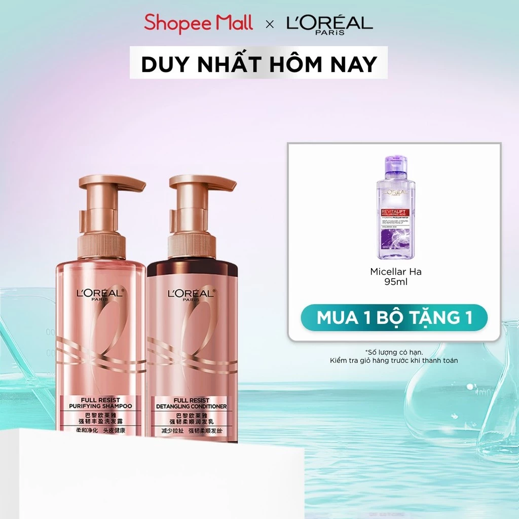 Bộ đôi dầu gội xả ngăn ngừa & giảm gãy rụng tóc, giúp tóc chắc khỏe hơn L’oreal Paris Elseve Full Resist 440ml