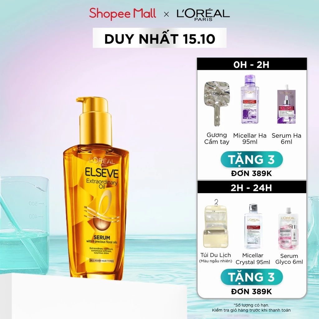 Dầu dưỡng tóc chiết xuất tinh dầu hoa tự nhiên L'Oreal Paris Elseve Extraordinary Oil Ultra Nourishing 100ml