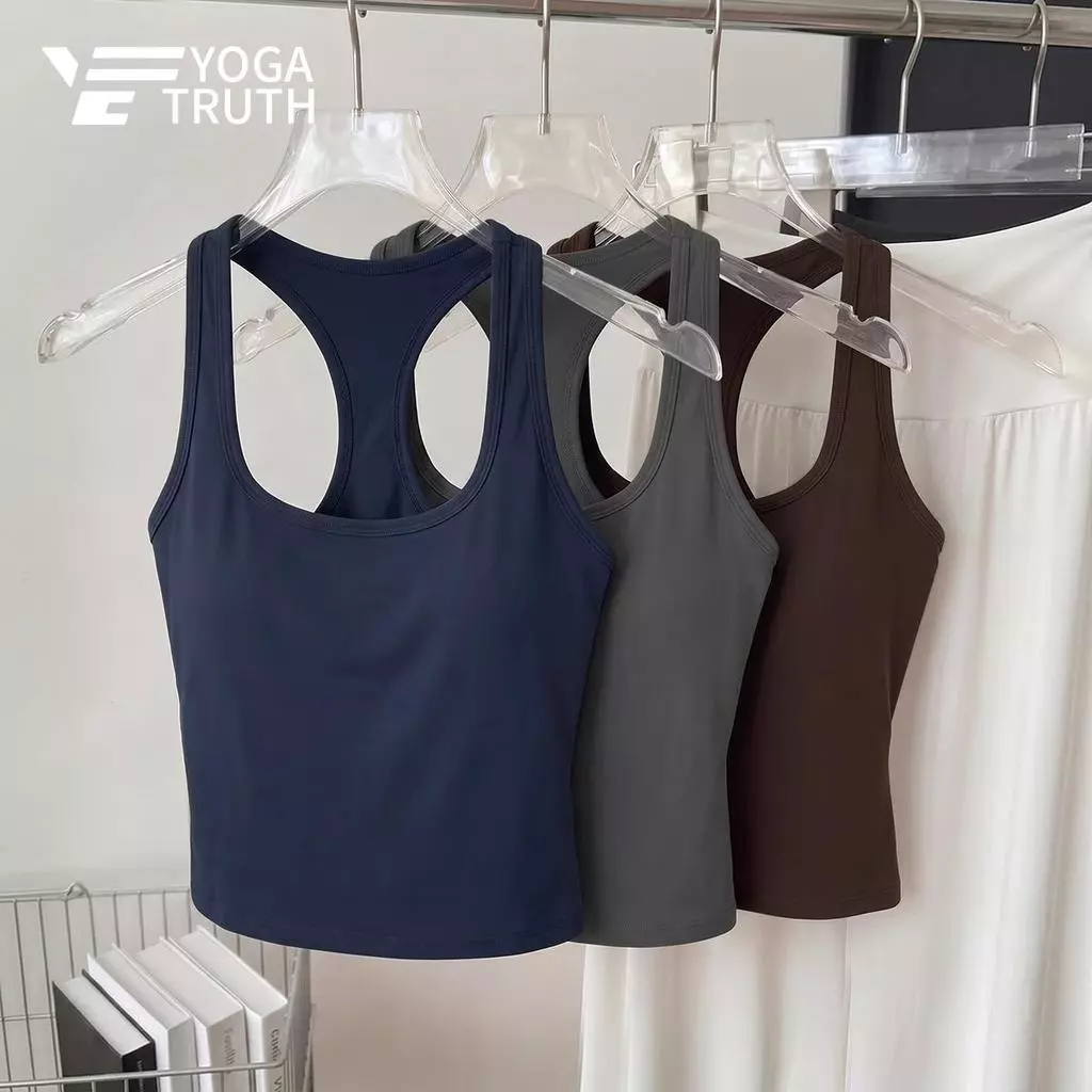 [YOGATRUTH] (Đệm cố định) Áo Vest thể thao nữ hình chữ I Áo ngực cổ vuông đẹp lưng phòng tập thể dục