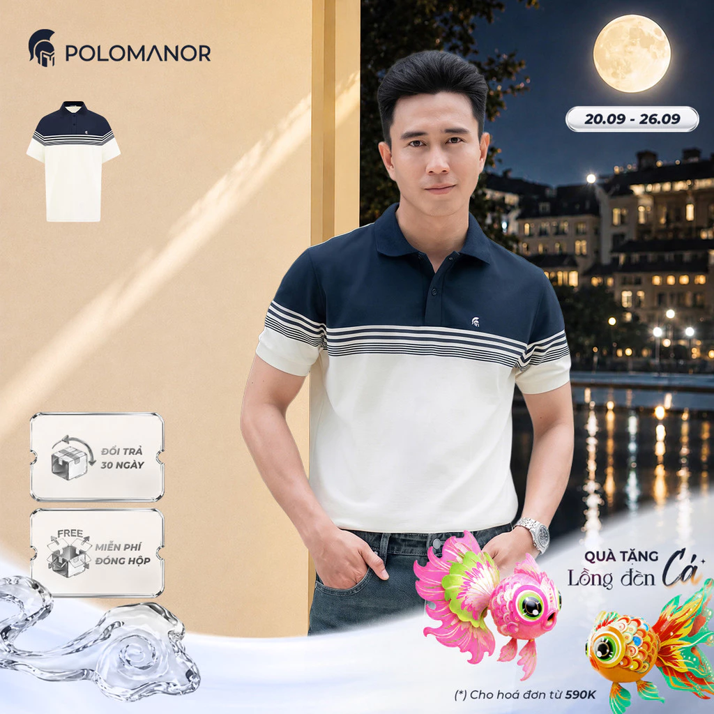 [DEAL LỄ TRUNG THU] Áo polo nam cao cấp IRISH, chất liệu CVC Diamond thanh lịch sang trọng - POLOMANOR