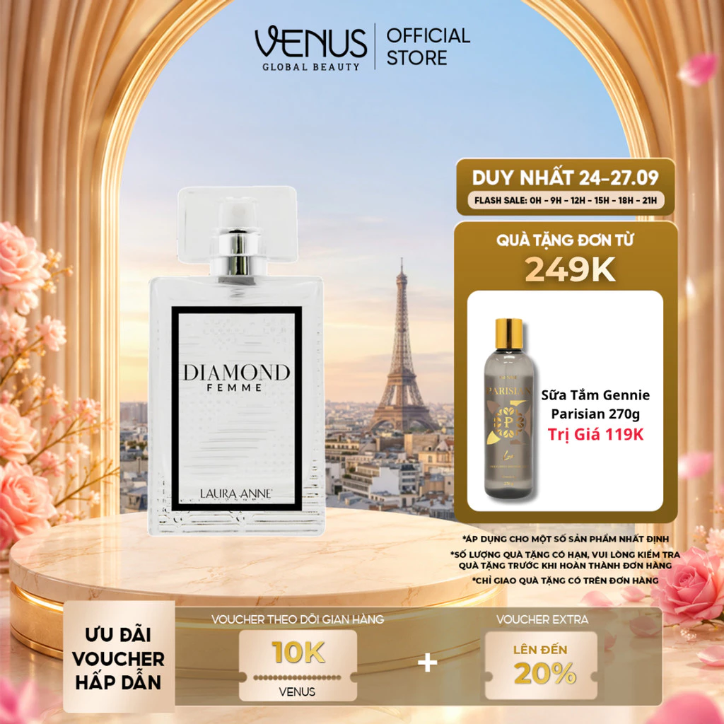 [MUA LÀ CÓ QUÀ] Nước Hoa Nữ Diamond Femme White hương sang trọng, tươi mát 45ml