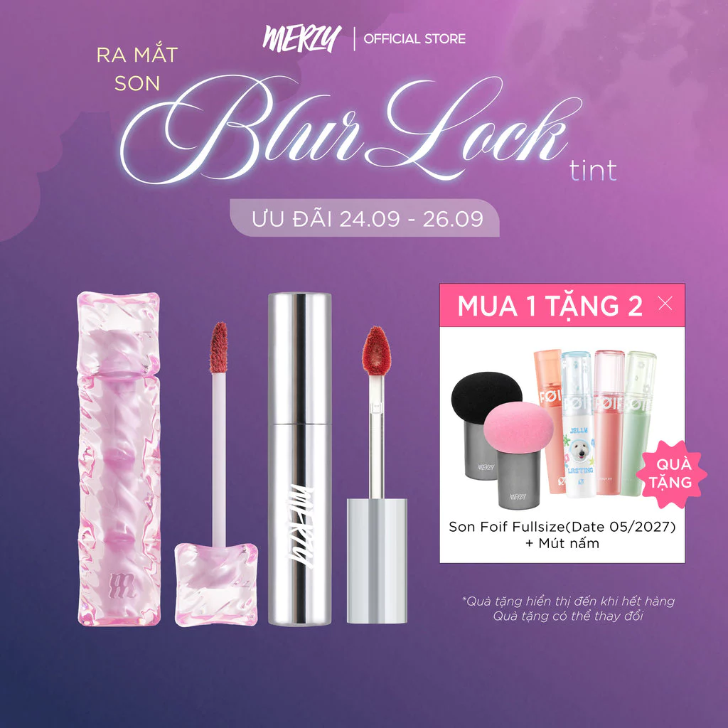 COMBO 2 son Merzy Water Fit Blur Tint 3.7g +  Merzy The Glam Mellow Tint 4g
