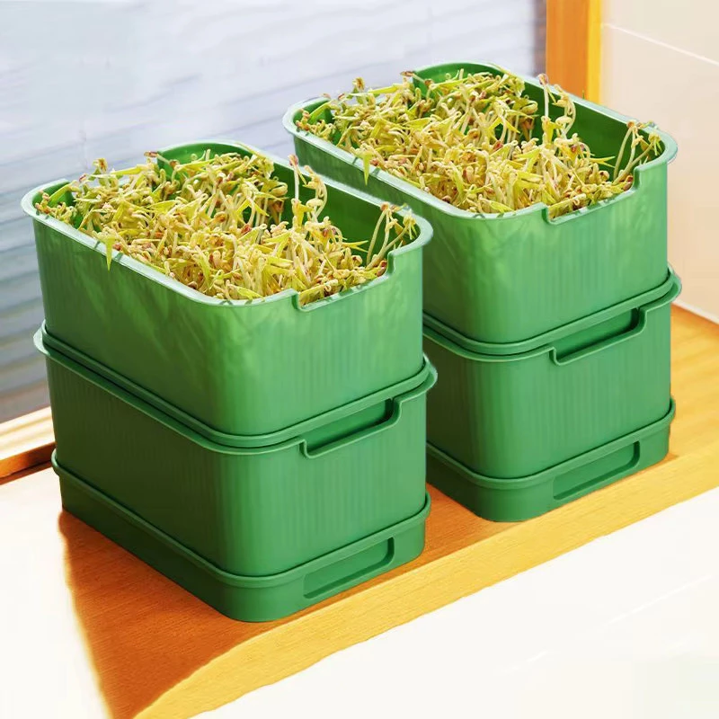 Khay Làm Giá Đỗ Có Nắp Tiện Lợi, Hộp Trồng Rau Mầm Tại Nhà, Giàn Trồng Rau Sạch, Kệ Nuôi Rau Thủy Canh