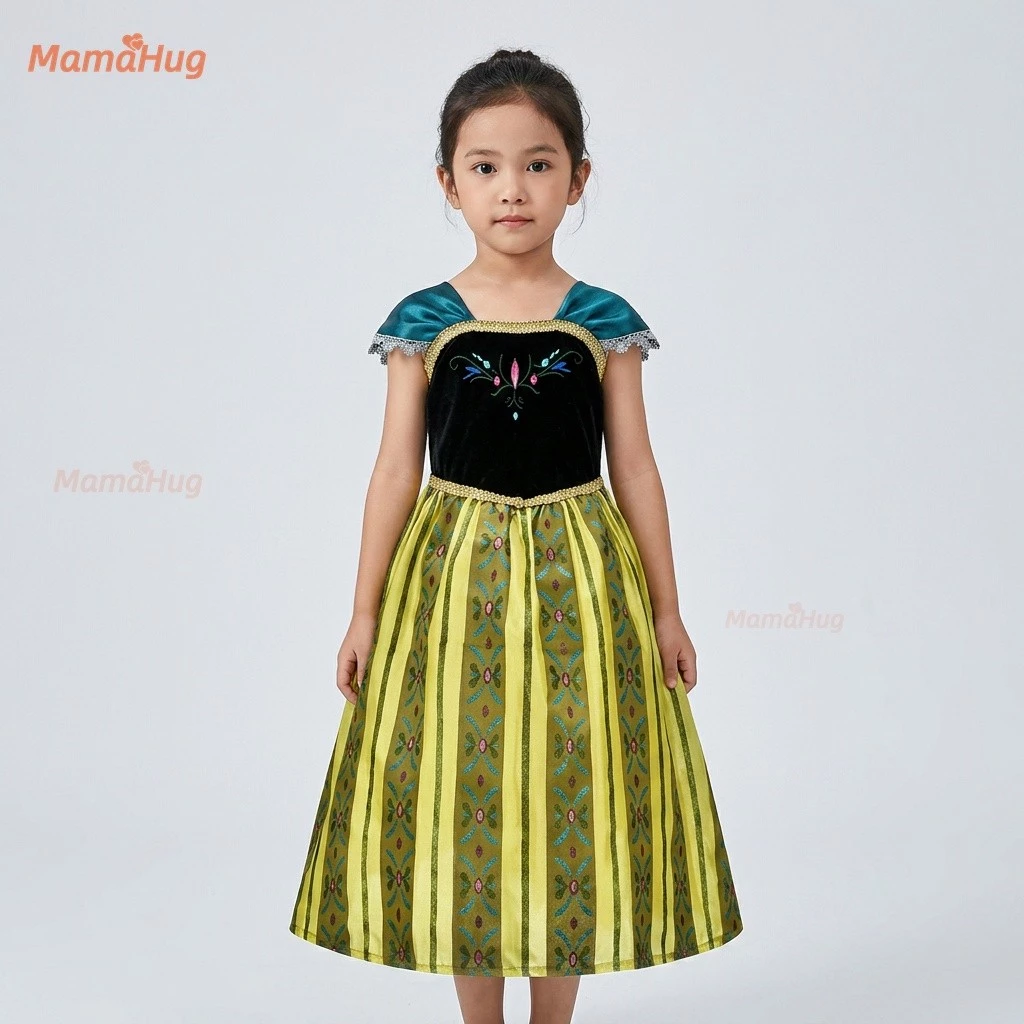 Frozen Anna Xếp Ly Váy Công Chúa Elsa Cổ Điển Cho Bé Gái Trẻ Em Anna In Phong Cách Phương Tây Bán Chạy Đảng Trang Phục Hóa Trang Thời Trang Quà Tặng Sinh Nhật Trang Phục Quần Áo Trang Phục