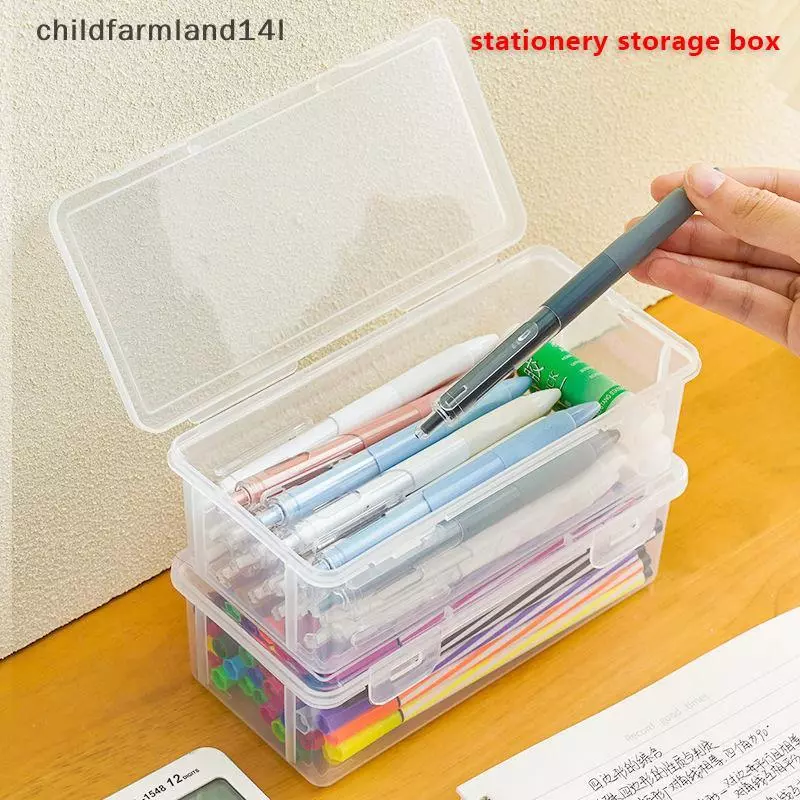 1PC Dung Tích Lớn Nhựa Hộp Bút Chì Staable Mờ Trong Suốt Hộp Bút Chì Đồ Dùng Văn Phòng Hộp Sắp Xếp Lưu Trữ