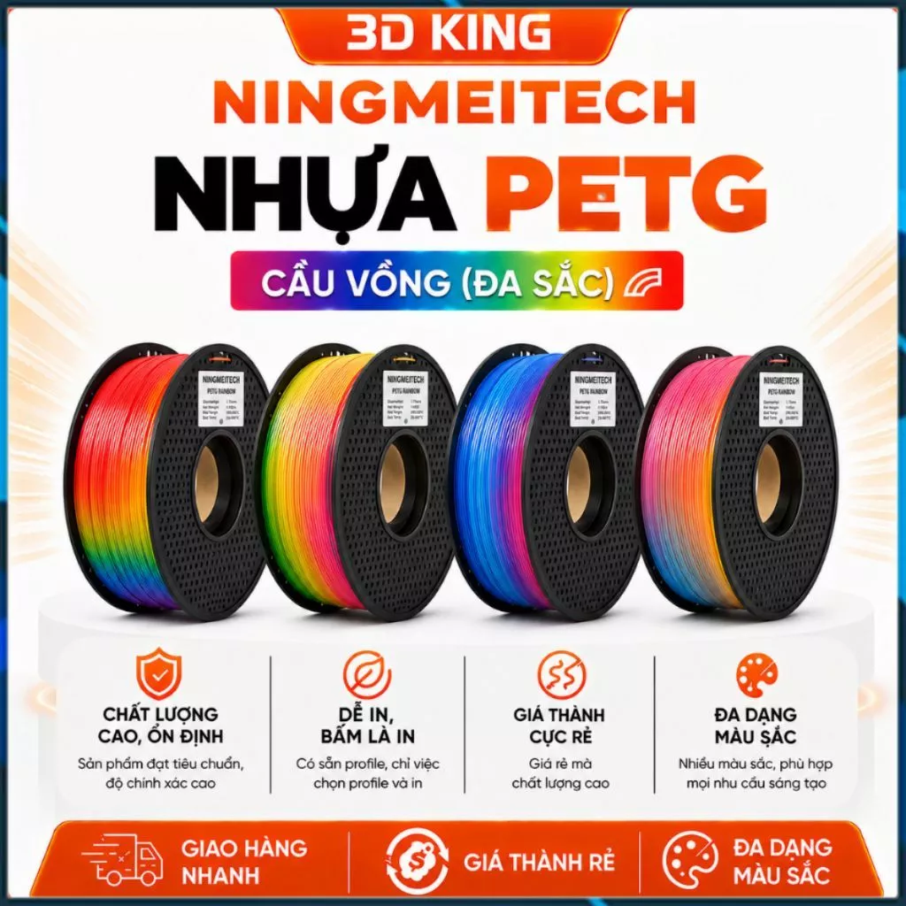 NHỰA IN 3D PETG ĐA SẮC CÓ LÕI NINGMEI GIÁ RẺ - CHẤT LƯỢNG CAO