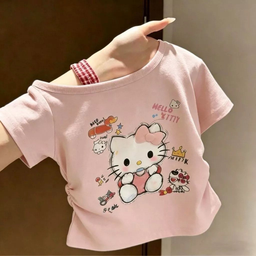 Áo thun bé gái mùa hè - Áo tay ngắn in hình dễ thương phong cách Hàn Quốc năng động