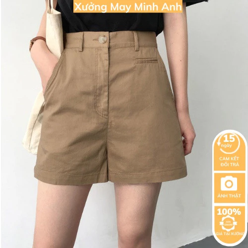 QUẦN SOOC NỮ KAKI LƯNG CAO TÚI MỔ PHONG CÁCH HÀN QUỐC TRẺ TRUNG WSH61