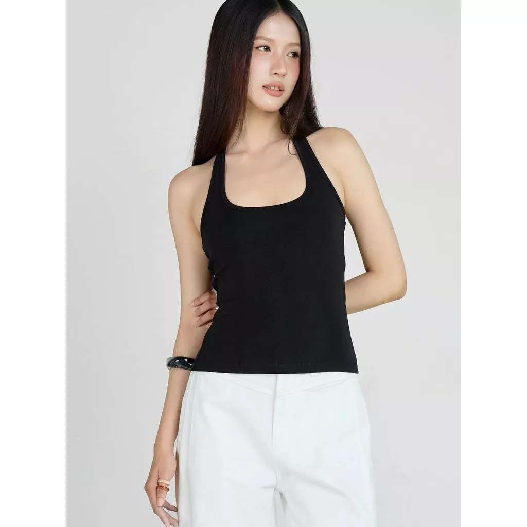 Áo cổ yếm nữ THE C.I.U, áo yếm thun basic phong cách sporty dễ phối – Kira Tank Top - C16