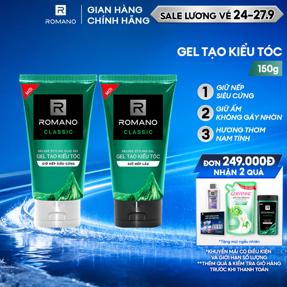 Gel vuốt tóc nam Romano Classic 150g