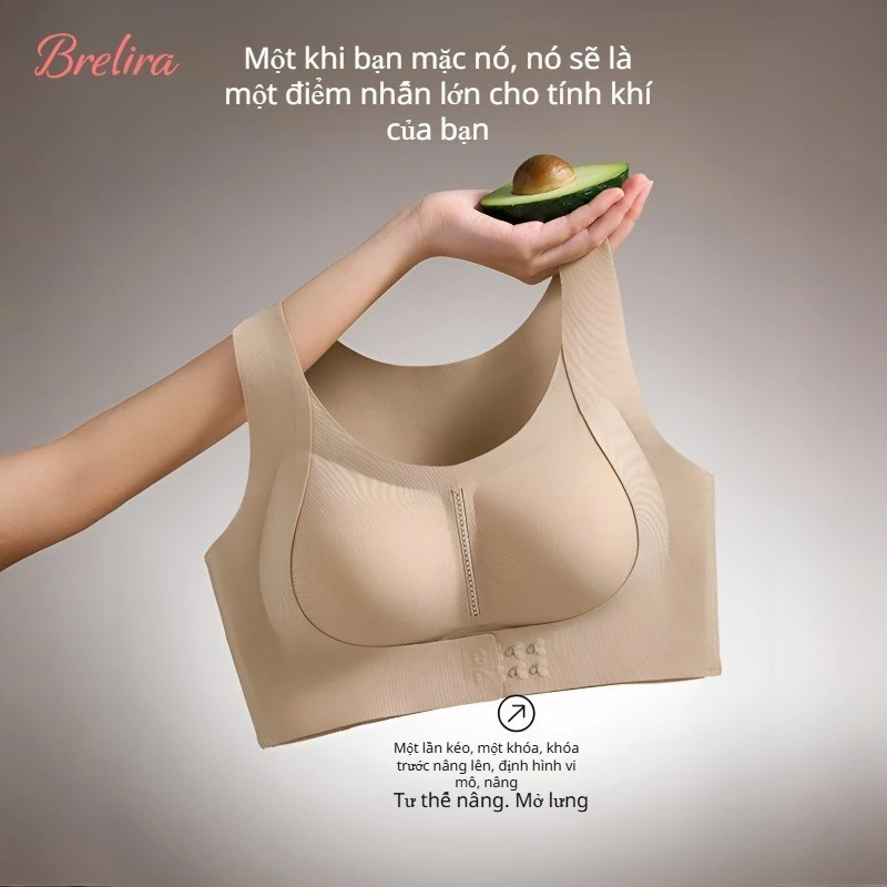 『 Brelira 』 Áo ngực chỉnh sửa tư thế Khóa trước Cáng lưng Áo ngực nâng ngực Hỗ trợ cao Đồ lót liền mạch không dây chống chảy xệ