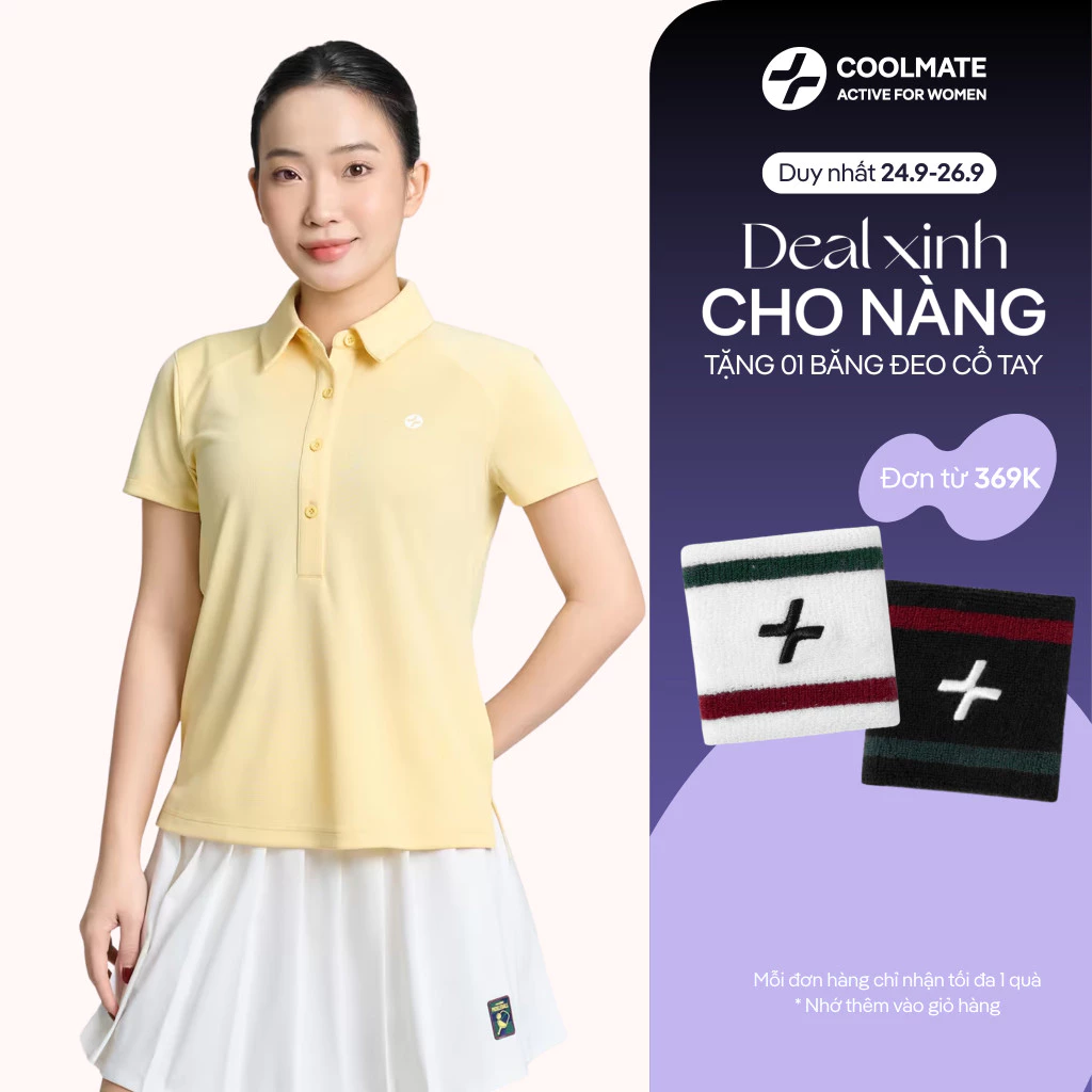 [369K TẶNG QUÀ]Áo polo thể thao nữ Coolmate Women Promax Exdry thoáng khí thấm hút tập pickleball cầu lông