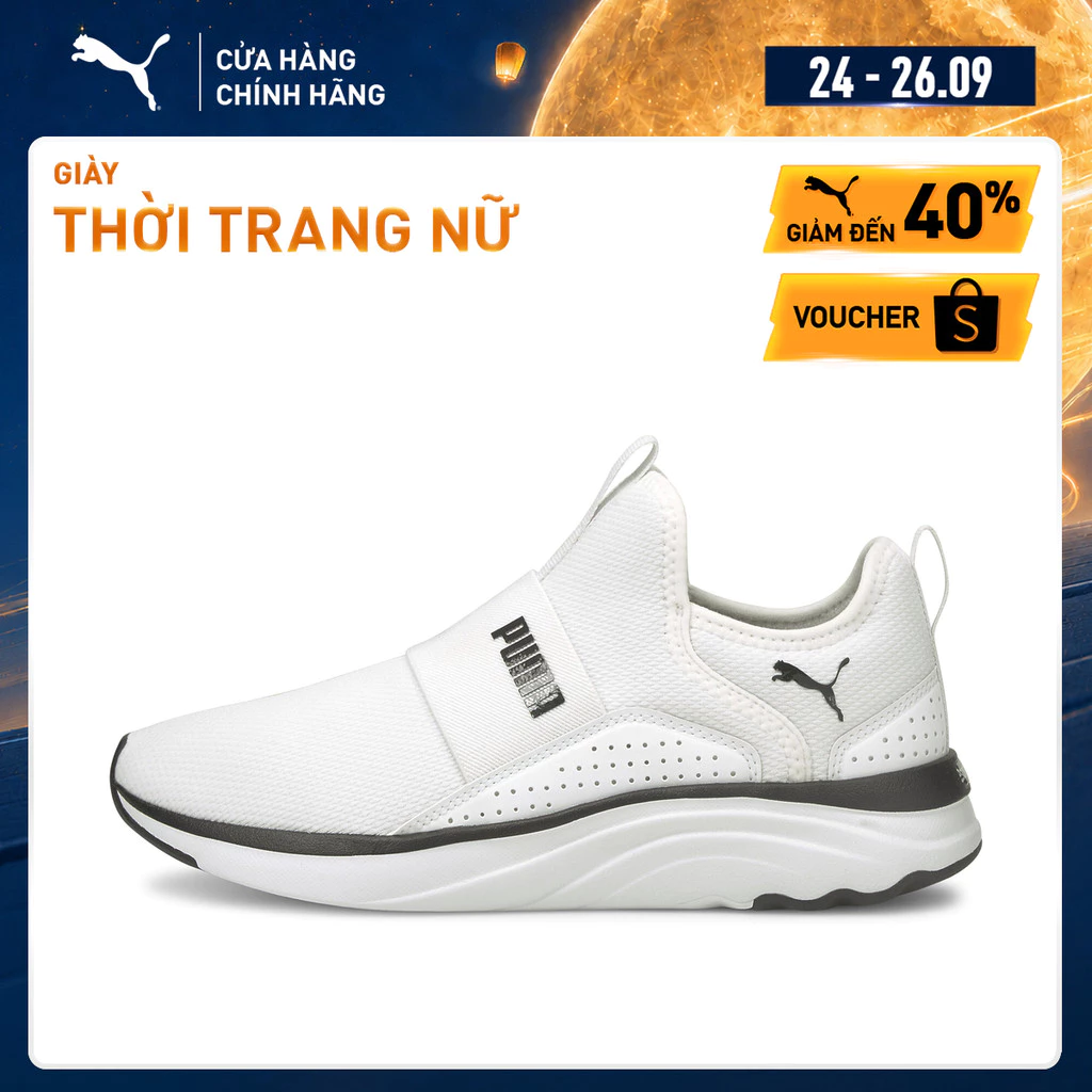 Giày Thời Trang PUMA Nữ Softride Sophia Slip-On Wn's White-Black Màu Trắng
