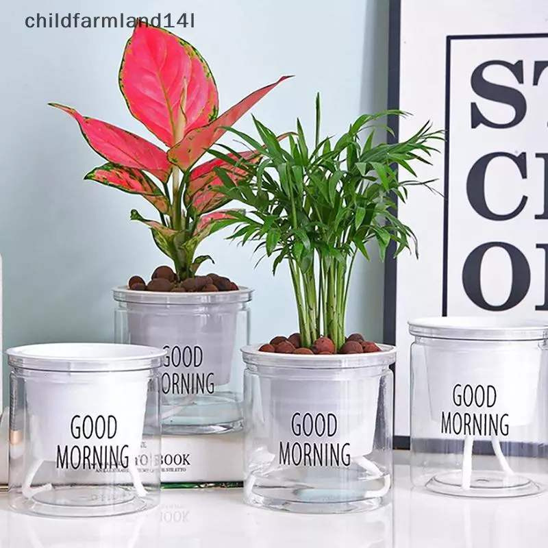 Mini Tự Tưới Hoa Nồi Cá Bể Nhựa Trong Suốt Chậu Cây Tự Tưới Cây Chậu Bình Để Trang Trí Nhà Cửa