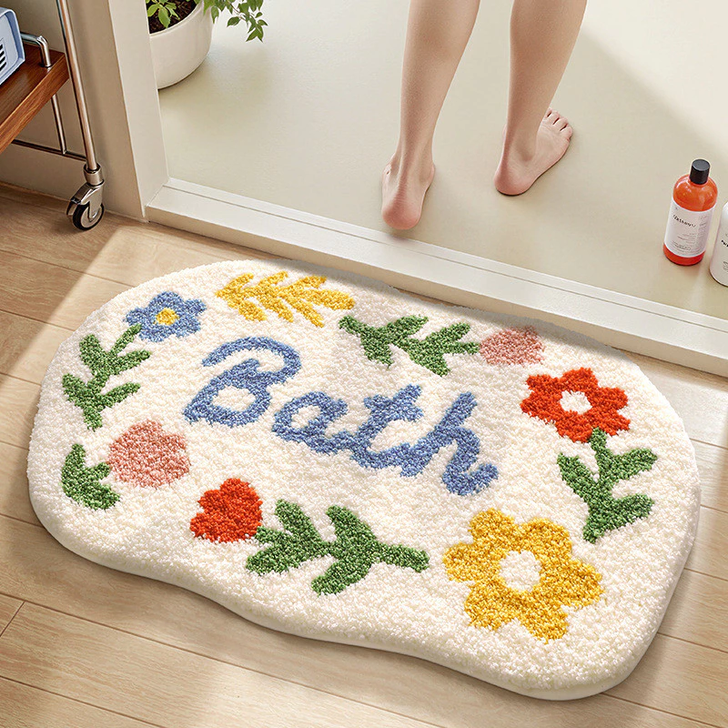 [Sản phẩm mới] Thảm trải sàn đổ xô hoa nhỏ Phòng tắm Nhà vệ sinh Thảm trải sàn thấm hút Thảm trải sàn chống bụi bẩn Thảm lót chân phòng ngủ