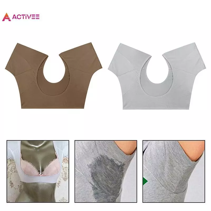 < Activee > Miếng đệm mồ hôi hình áo thun có thể giặt được Miếng đệm mồ hôi nách có thể tái sử dụng Nước hoa nách Bảo vệ thấm hút Tấm chắn khử mùi cho nữ Cô gái Đẹp