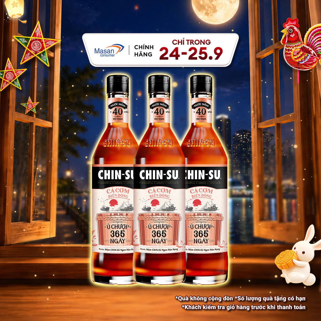 Kiệt tác tặng phẩm - Combo 3 Nước Mắm CHIN-SU Ủ Chượp 365 Ngày 700ml