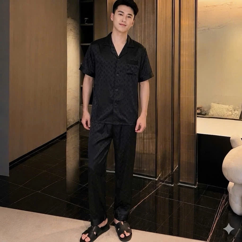 [ XN_FASHION DEAL MỞ BÁN ] BỘ NGỦ LỤA CÔC TAY QUẦN DÀI THIẾT KẾ VIỀN VÀNG SIZE 40-99KG