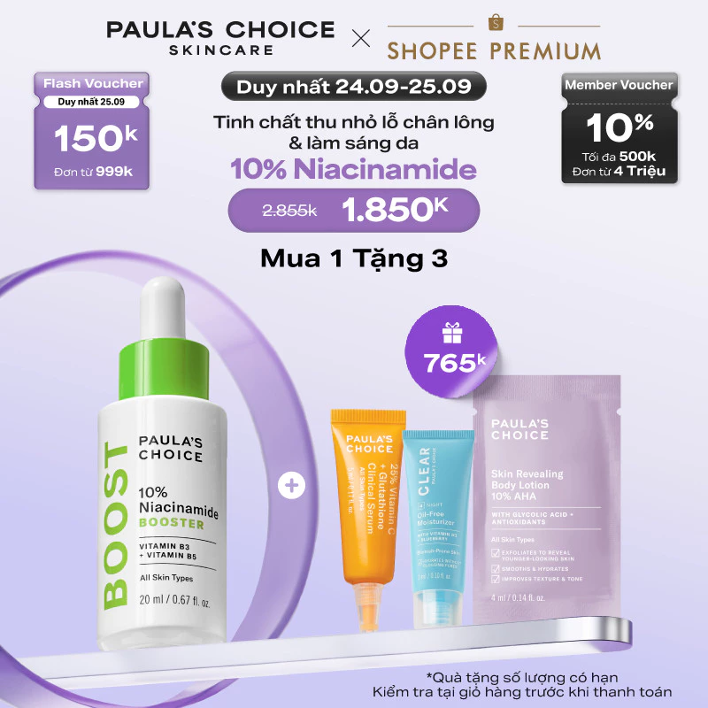 Tinh chất giúp thu nhỏ lỗ chân lông và làm sáng da Paula's Choice 10% Niacinamide Booster 20ml 7980