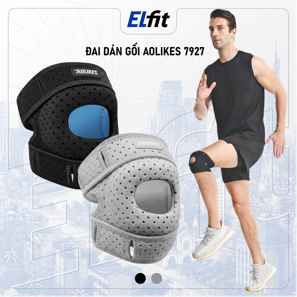 [1 Chiếc] Đai Gối Aolikes 7927 - Dán Chắc, Có Thể Điều Chỉnh, Bảo Vệ Dây Chằng Gối - AL7927