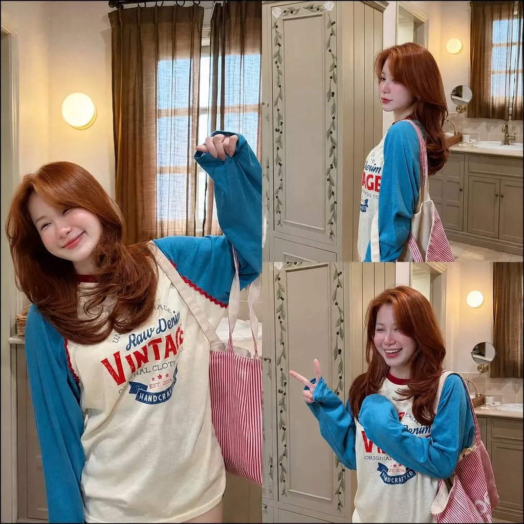 Áo Thun Raglan Nữ Tay Dài Form Suông Unisex In Chữ Vintage Áo Phông Unisex Hàn Quốc Y2K Basic Dễ Phối Đồ Hot Trend