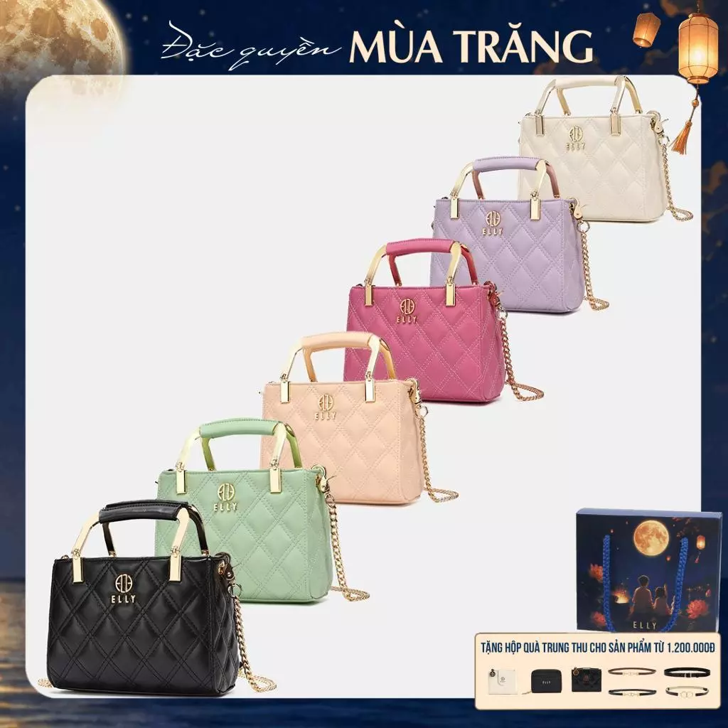 [TẶNG QUÀ TRUNG THU 599K] Túi xách nữ thời trang ELLY EL349 túi đeo chéo đeo vai xách tay da tổng hợp cao cấp