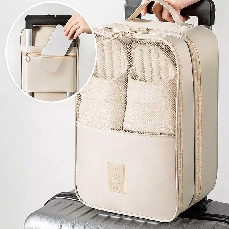 Túi Đựng Giày Thể Thao Di Động U & X Giữ 3 Đôi Giày Chống Thấm Nước Chống Bụi Dây Kéo Nhiều Lớp Túi Đựng Giày MỚI