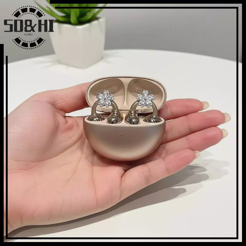 [SD & HI] 2 Chiếc Thiết Kế Kẹp Tai Bông Tai Có Hoa Xoay Sáng Tạo Cho Cái Nhìn Thanh Lịch (vn)