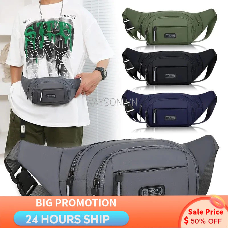 {SẴN SÀNG} Nam Canvas Fit Eopack Di Động Fanny Eo Gói Thể Thao Nam Ngoài Trời Giải Trí Chạy Chống Trộm Túi Thắt Lưng Vô Hình Siêu Mỏng