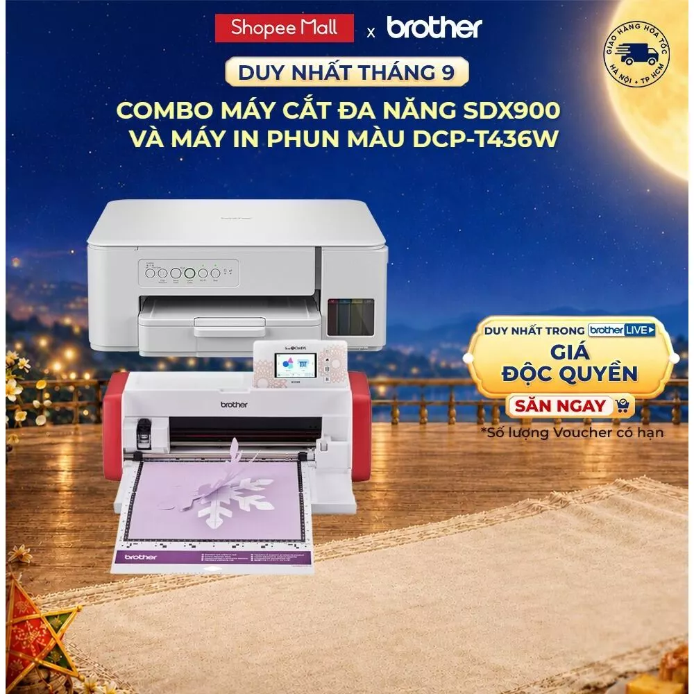 Combo máy cắt SDX900 + máy in DCP-T436W