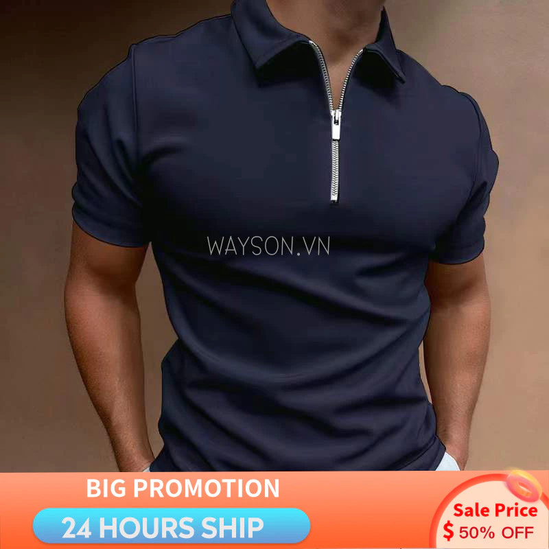 {READY STOCK} Áo sơ mi POLO tay ngắn in kỹ thuật số thông thường dành cho nam mới