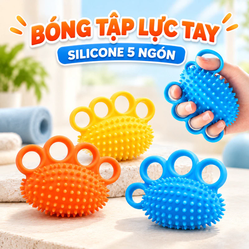 Bóng Massage Gai Silicone Tập Lực Tay, Bóng Bóp Tăng Lực Ngón Tay Grip Phục Hồi Cơ Tay Thư Giãn Bàn Tay