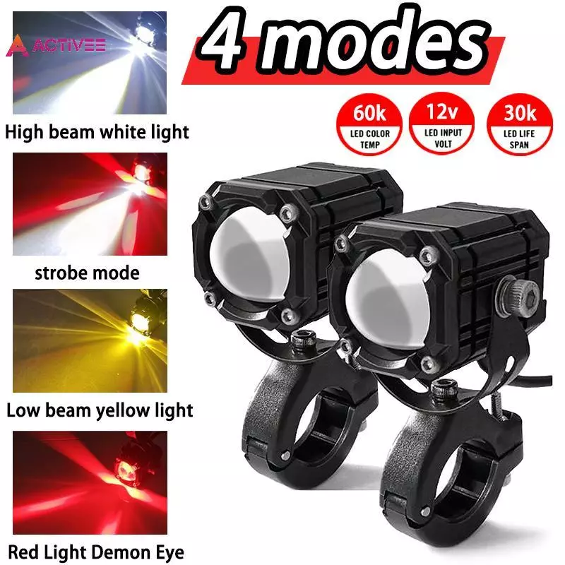 < Activee > Đèn lái xe Mini Đèn lái xe địa hình Đèn chống nước 4 chế độ có công tắc đẹp