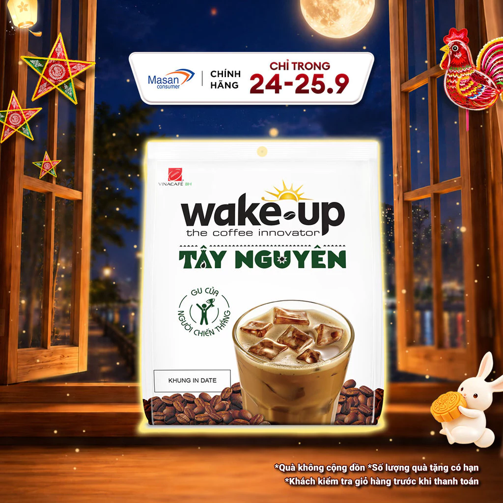 Bịch Cà phê hòa tan Wake up Tây Nguyên 24stick x 16gr