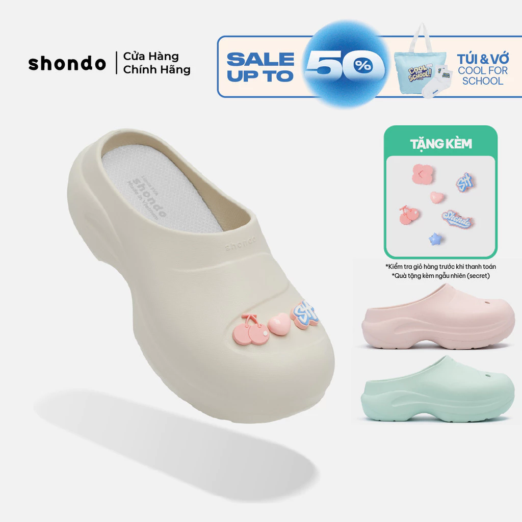Dép Sục Mule Chic Nữ Shondo Bít Mũi Đế Cao 6cm Êm Chân Tôn Dáng Nhiều Màu