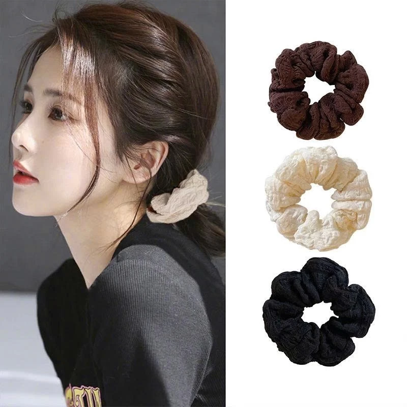 Dây Buộc Tóc Cỡ Lớn Thiết Kế Xếp Ly Đơn Giản Thời Trang Mới Phong Cách Hàn Quốc