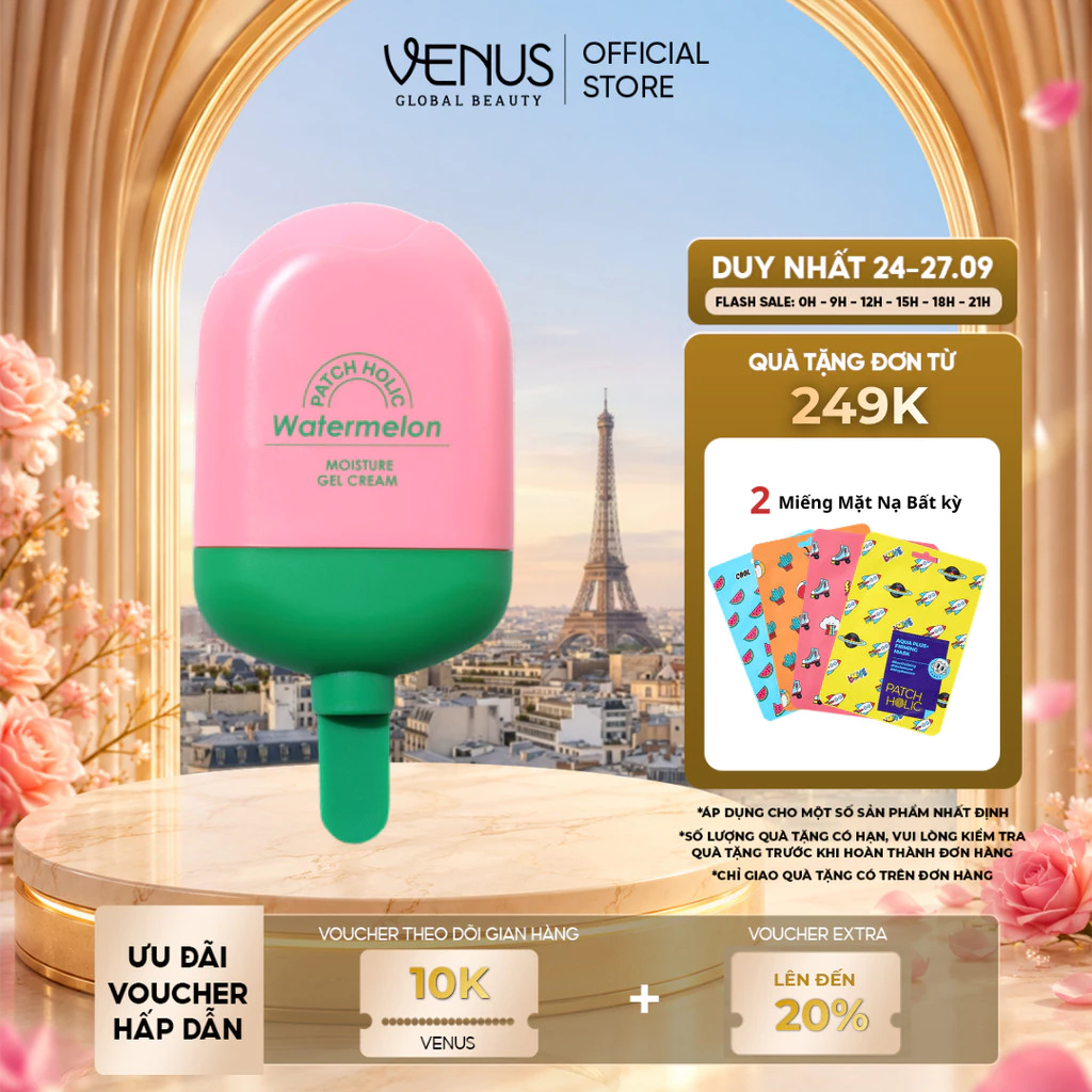 [DEAL MỞ BÁN] Kem Dưỡng Ẩm Patch Holic Chiết Xuất Dưa Hấu Hỗ Trợ Cấp Ẩm Sâu 70ml - THUẦN CHAY