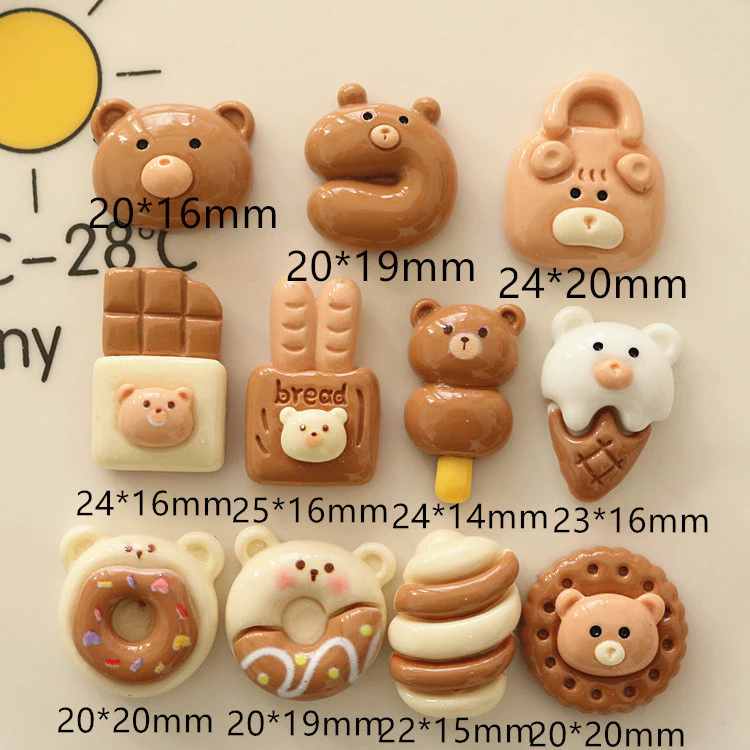 [Kèm sticker dán] Miếng dán nhựa Resin bóc dán trực tiếp Phụ kiện làm Guka sticker hình bánh Kawaii Phụ kiện thời trang