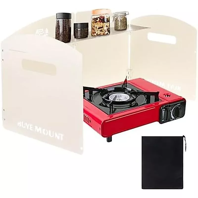 Bếp Cắm Trại Kính Chắn Gió, 4 Đĩa Bếp Cắm Trại Kính Chắn Gió Gấp Ngoài Trời Bếp Dã Ngoại Màn Hình Gió Cho Cắm Đốt, Ba Lô, Butan, Rượu Tấm Chắn Chịu Nhiệt