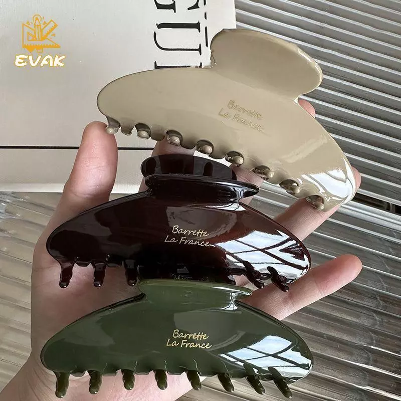 Alittlesetrtu Cua Lớn Kẹp Tóc Retro Hàn Quốc Acetate Vuốt Tóc Nữ VN