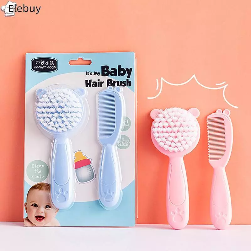 [Ele-T] 2 Chiếc Lược Chải Tóc Cho Bé Di Động Trẻ Sơ Sinh Tập Đi Nylon Mềm Tóc Đầu Massage Lược Bộ Đồ Dùng Chăm Sóc Tóc Cho Bé