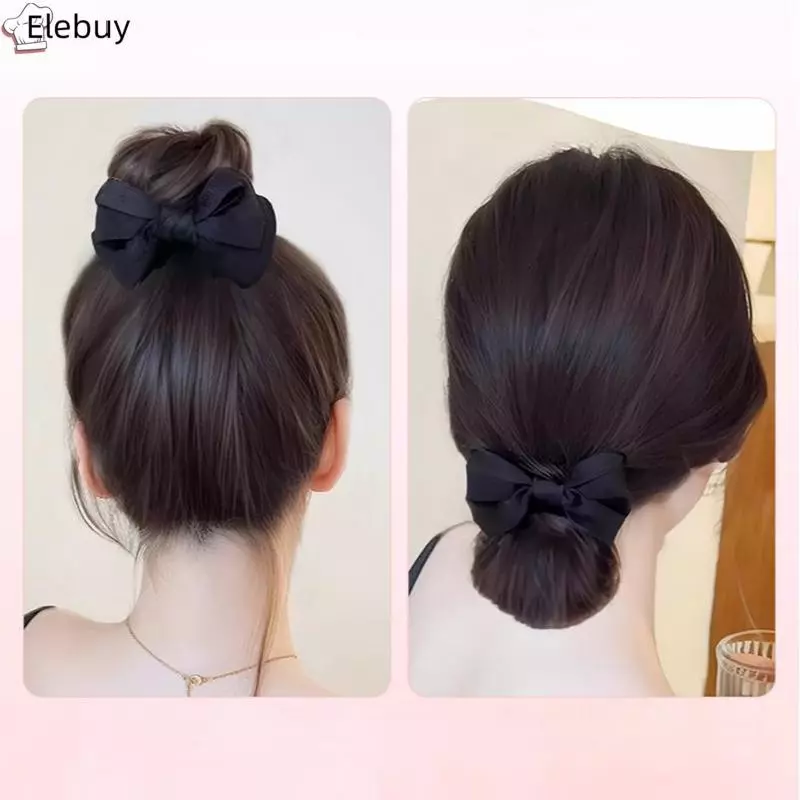 [Ele-T] Nơ Tóc Giả Đầu Thịt Viên Nữ Kẹp Tăng Lông Tơ Cao Cấp Kẹp Tóc