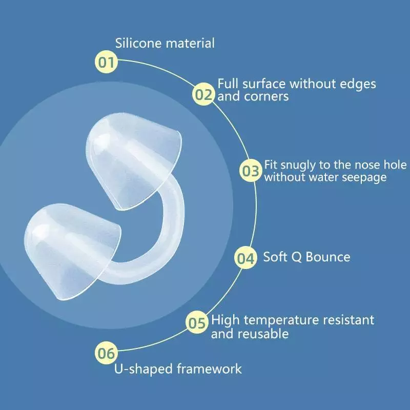 [INVN] Kẹp mũi bơi bằng silicon mềm Dụng cụ an toàn có thể tái sử dụng Nút mũi chống nước Ngăn ngừa nghẹt thở Bảo vệ mũi bơi nhiều màu Mới