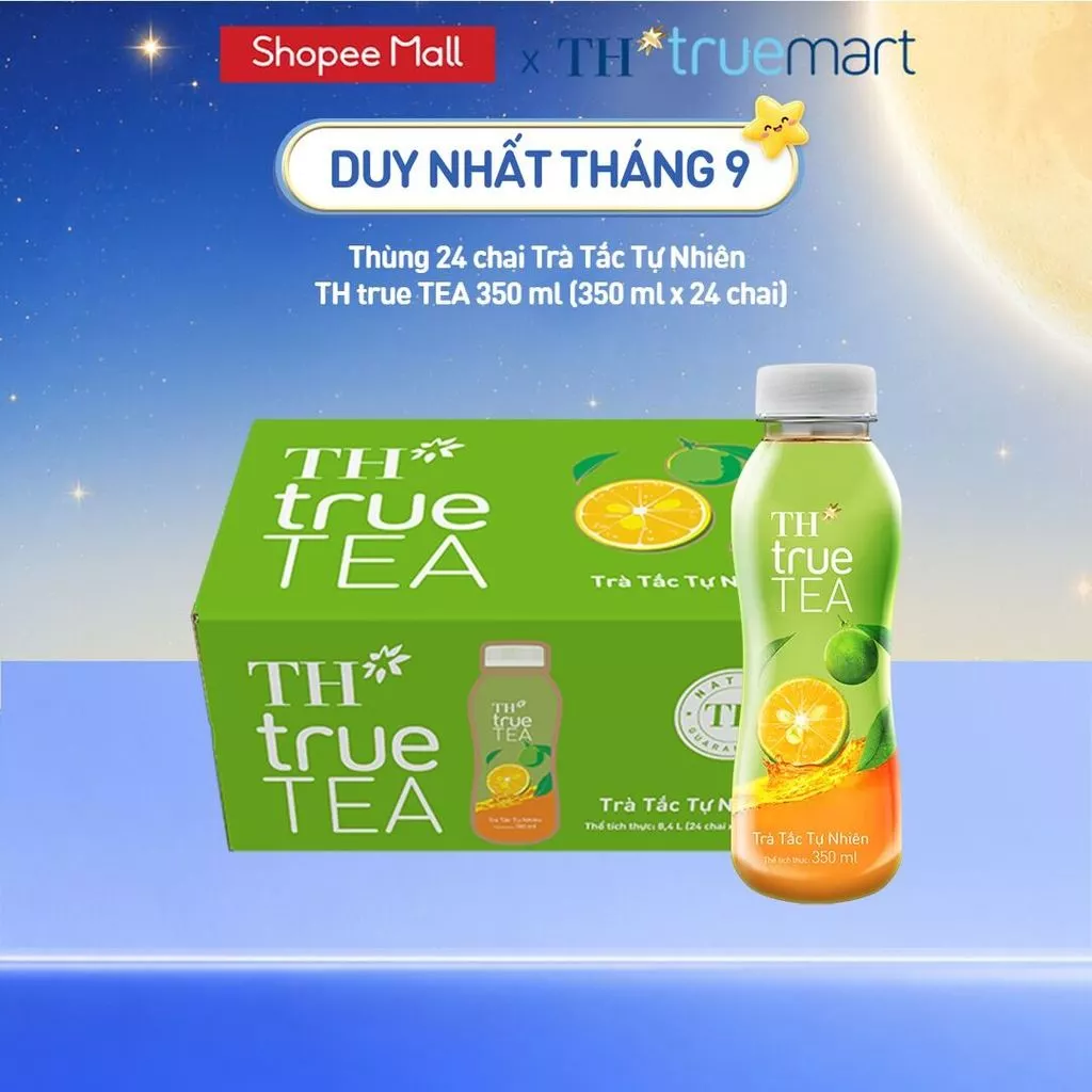 Thùng 24 chai Trà Tắc Tự Nhiên TH true TEA 350 ml