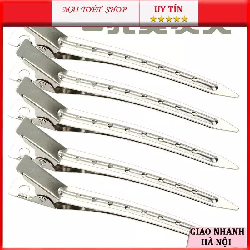 Kẹp Mỏ Vịt Và Kẹp Cá Sấu Bằng Thép Không Gỉ Chuyên Dụng Làm Tóc